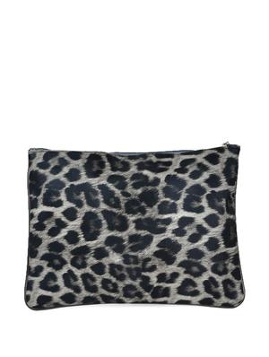 black and grey leopard print large pouch - 905460 - Standard Image - 2