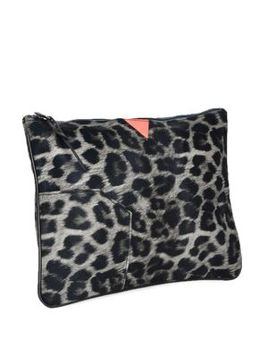 black and grey leopard print large pouch - 905460 - Standard Image - 5