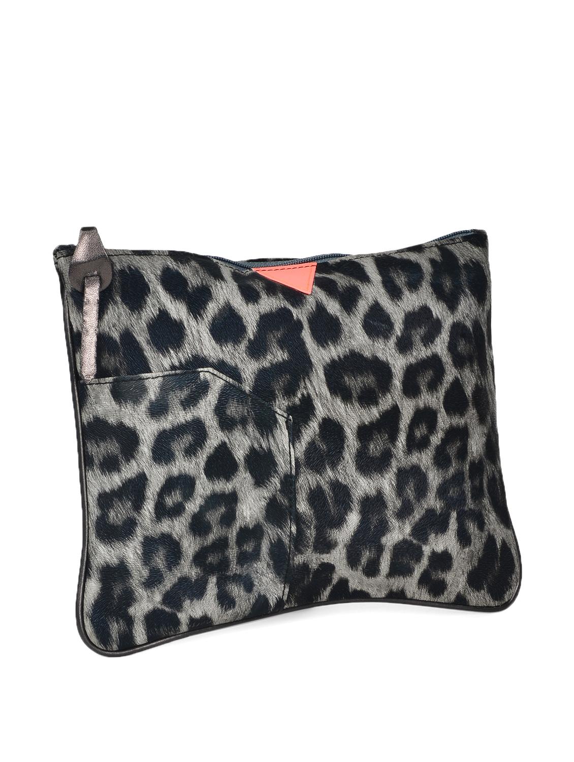 black and grey leopard print medium pouch - 905461 - Zoom Image - 5