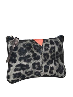 black and grey leopard print small pouch - 905462 - Standard Image - 5