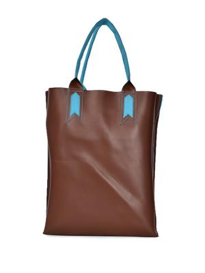 brown tote bag with blue handles - 905470 - Standard Image - 2