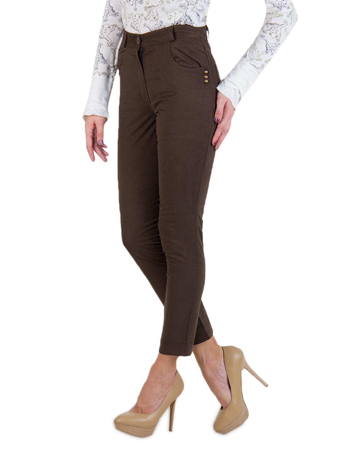 coffee brown highwaist pants - 908355 - Zoom Image - 2