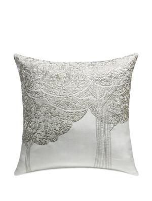 bodhi tree embroidered, white and silver cushion cover - 909033 - Standard Image - 2