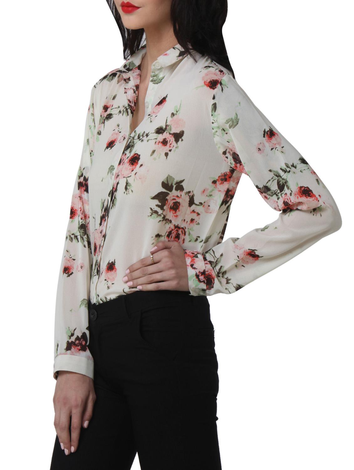gather detail floral shirt - 909982 - Zoom Image - 2