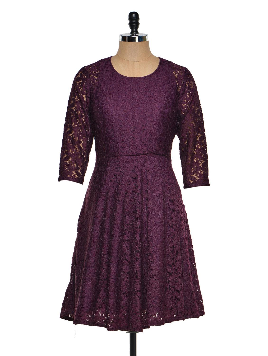 Purple Lace Evening Dress - Eavan