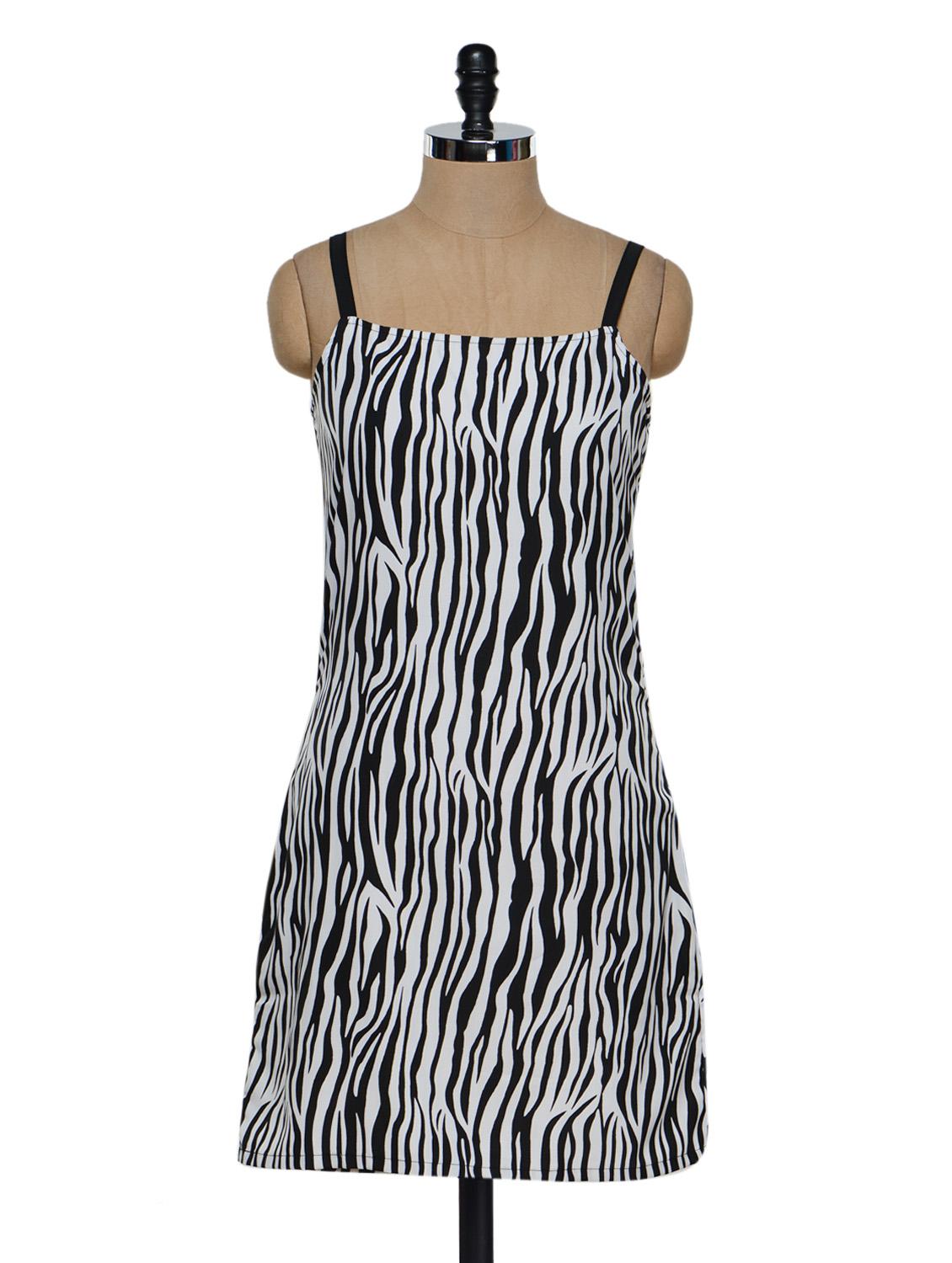 Zebra Print Polycrepe Dress - Eavan