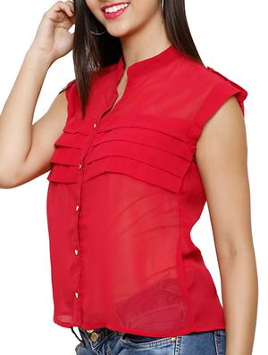 graceful red georgette shirt - 920503 - Standard Image - 2