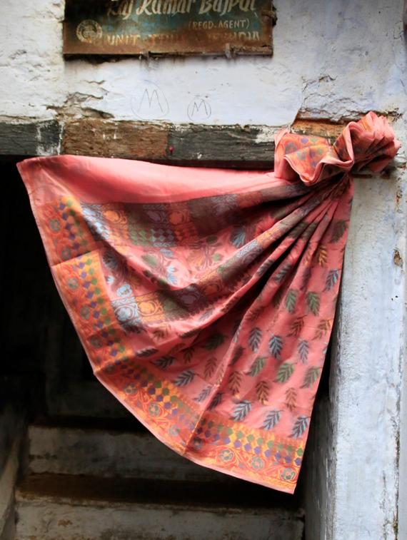 Pretty Peach Jacquard Saree - BANARASI STYLE