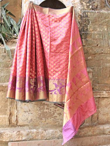 Onion Pink Banarasi Saree