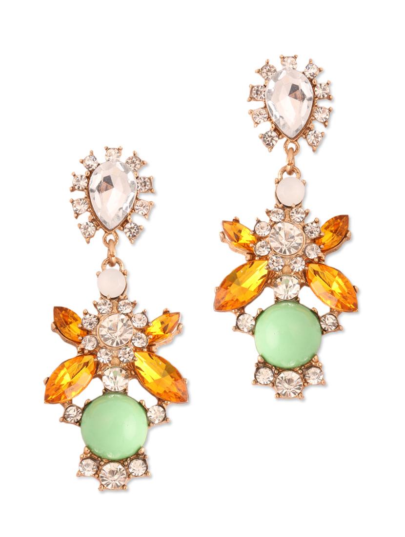 Multicoloured Stone Studded Earrings - Style Fiesta