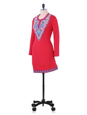 Red Winter Woolen woolen kurta - 937244 - Standard Image - 2