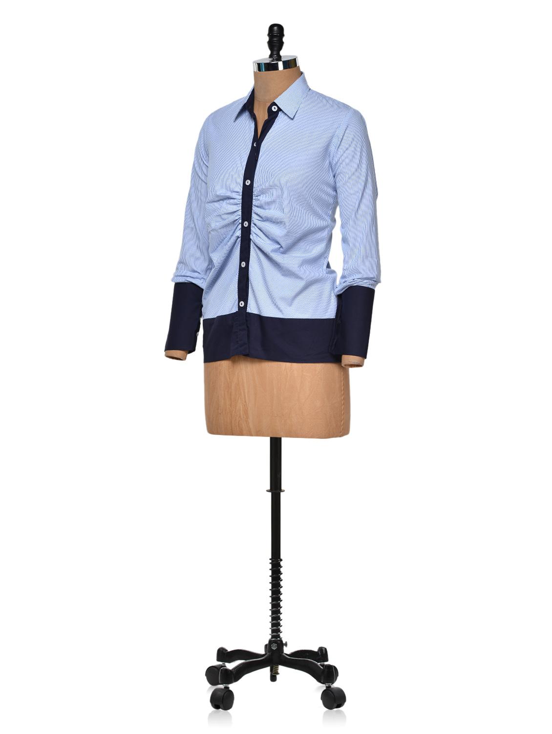 Blue Striped Shirt with Contrast Cuffs - 940259 - Zoom Image - 2