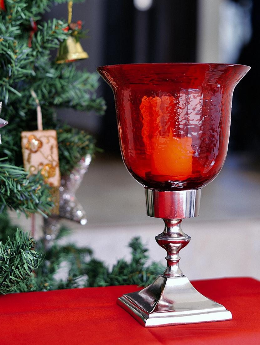 Red Hurricane Candle Holder - The Yellow Door
