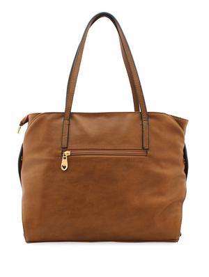 brown studded leatherette handbag - 948195 - Standard Image - 2