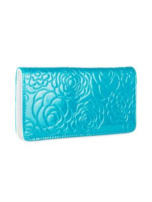 floral textured aqua wallet - 951066 - Standard Image - 2