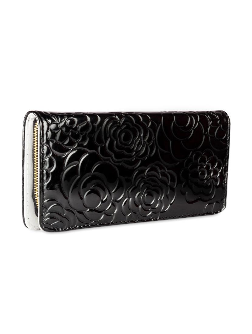 floral textured black wallet - 951067 - Zoom Image - 2