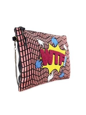 multicolored printed canvas and leatherette sling bag - 9543474 - Standard Image - 5