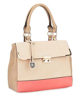beige leatherette handbag - 9545555 - Standard Image - 5
