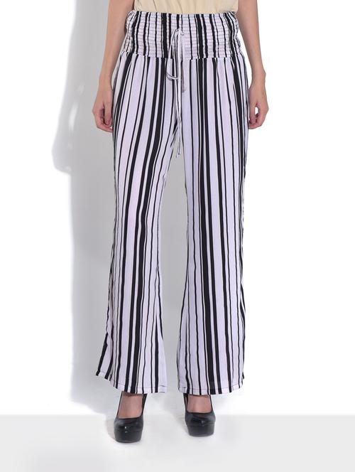 monochrome striped american crepe palazzos - 9557588 - Very Small Image - 1