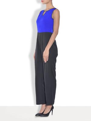 black and blue crepe jumpsuit - 9557935 - Standard Image - 2