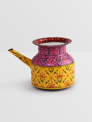 pink and yellow copper painted ghara - 9559728 - Standard Image - 2