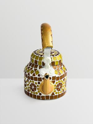 multicolored mosaic painted aluminum kettle - 9559743 - Standard Image - 5