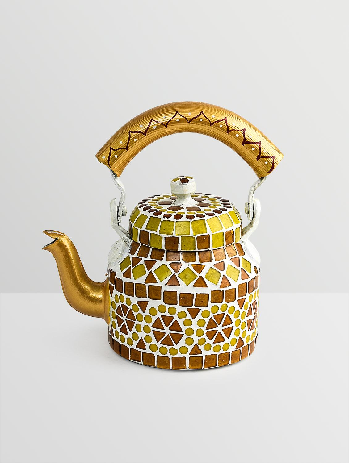multicolored mosaic painted aluminum kettle - 9559743 - Zoom Image - 2