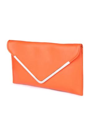 orange leatherette clutch - 9566730 - Standard Image - 5