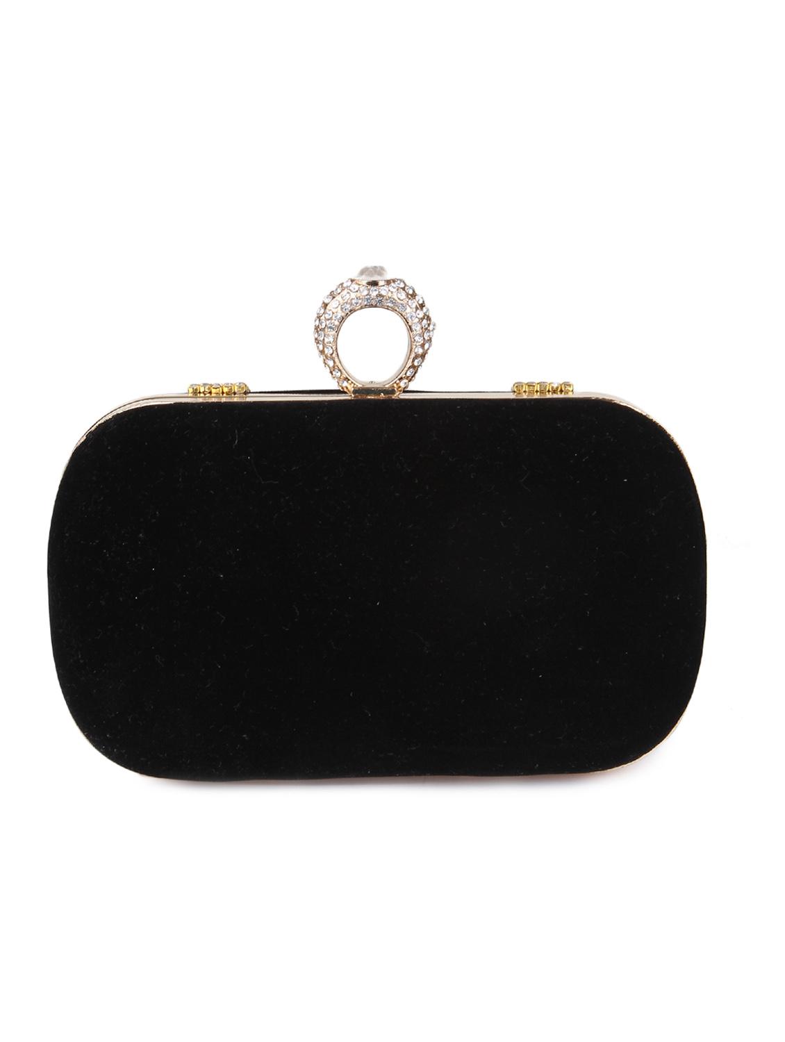 black velvet embellished clutch - 9566790 - Zoom Image - 2