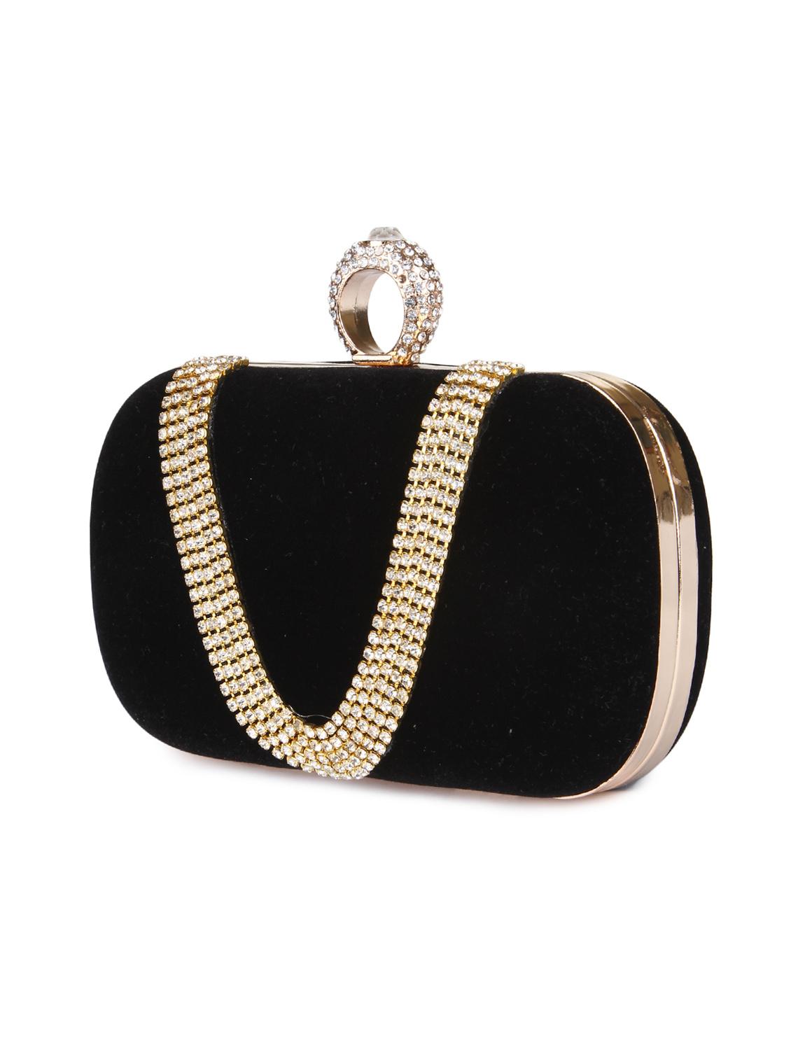 black velvet embellished clutch - 9566790 - Zoom Image - 5