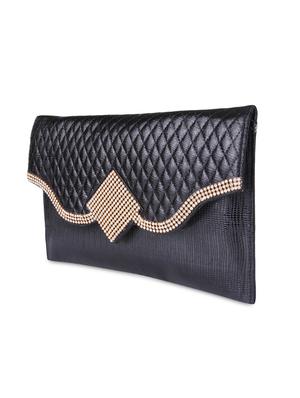 black faux leather embellished sling clutch - 9566798 - Standard Image - 5