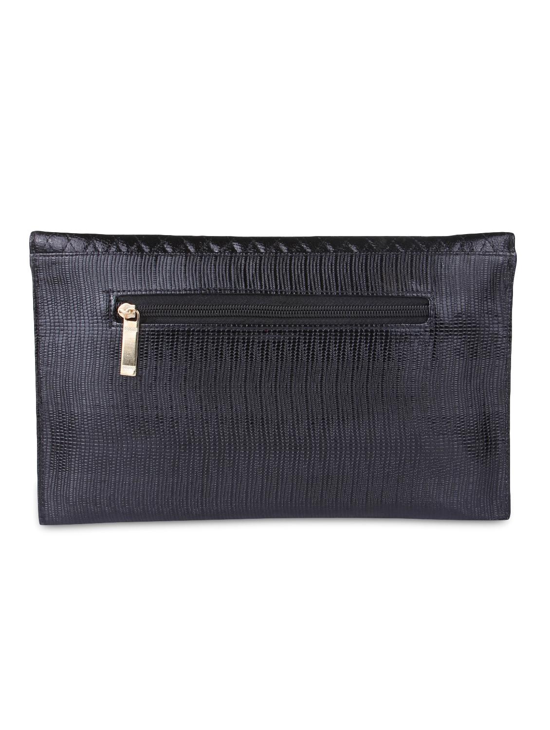 black faux leather embellished sling clutch - 9566798 - Zoom Image - 2
