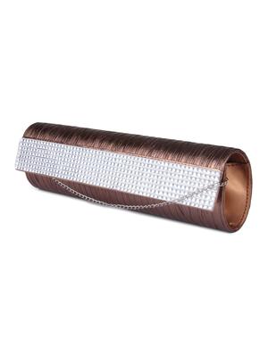 brown silk embellished sling clutch - 9566811 - Standard Image - 5