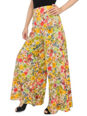 multi colored floral printed palazzos - 9582201 - Standard Image - 2