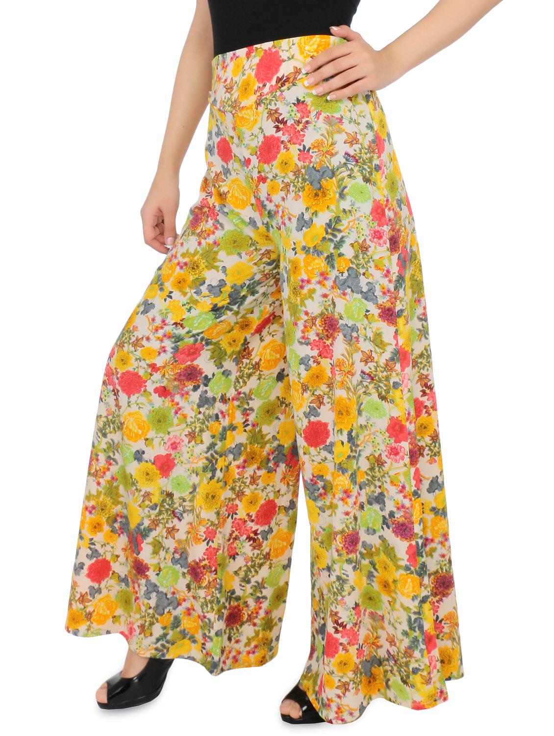multi colored floral printed palazzos - 9582201 - Zoom Image - 2