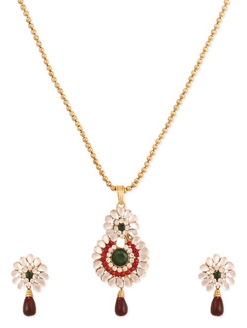 Antique Gold Plated Alloy Based Designer Pendants Set - Rich Lady