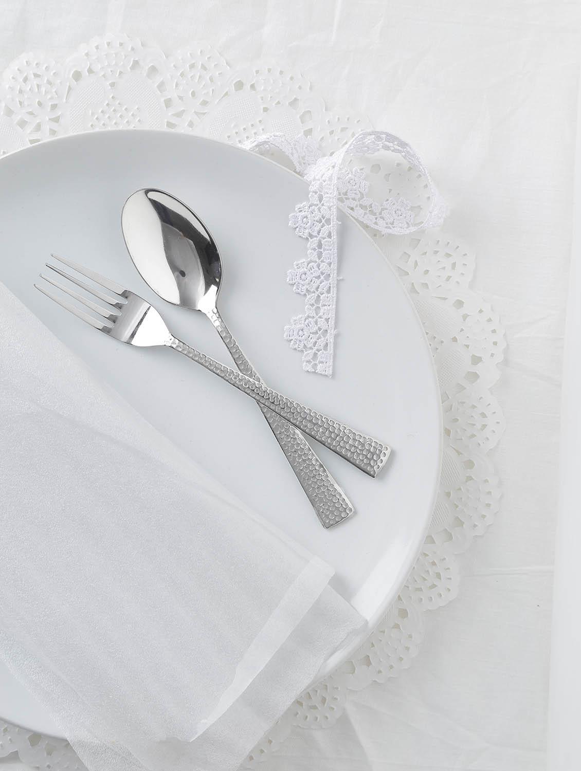 Stainless Steel Fork And Spoon Set Of 12 - By