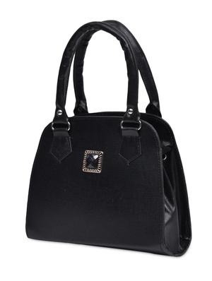 embellished black faux leather bowler handbag - 9590480 - Standard Image - 5
