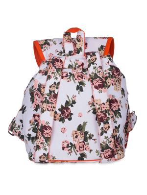 white floral printed canvas backpack - 9594075 - Standard Image - 2