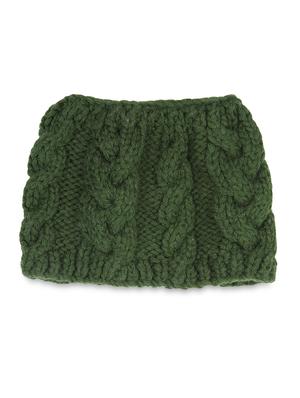dark green knitted acrylic beanie cap - 9599818 - Standard Image - 2