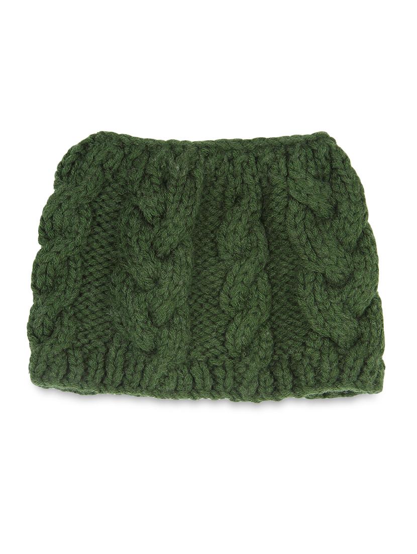 dark green knitted acrylic beanie cap - 9599818 - Zoom Image - 2
