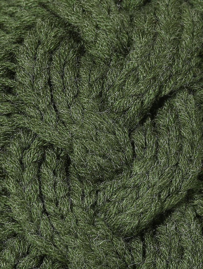 dark green knitted acrylic beanie cap - 9599818 - Zoom Image - 5