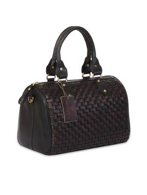 black and brown textured leather handbag - 9601577 - Standard Image - 5