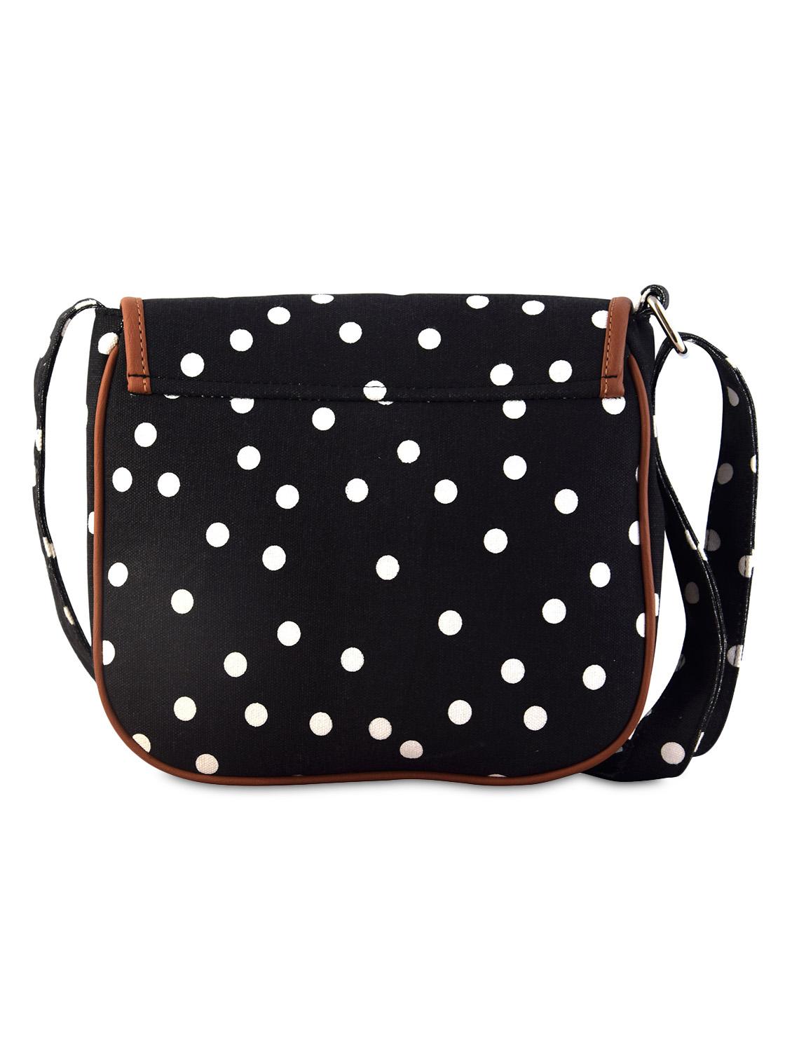 black canvas and leatherette sling bag - 9614989 - Zoom Image - 2