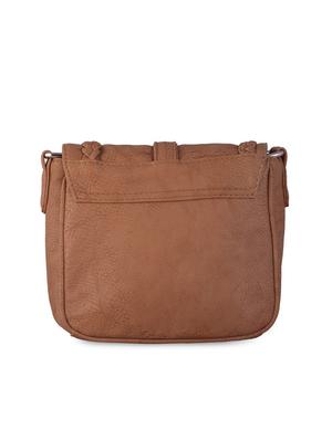 brown leatherette sling bag - 9615001 - Standard Image - 2