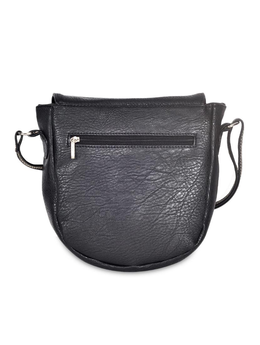 black leatherette patchwork sling bag - 9622073 - Zoom Image - 2
