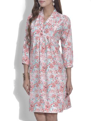 multicoloured printed polycrepe tunic - 9622118 - Standard Image - 2