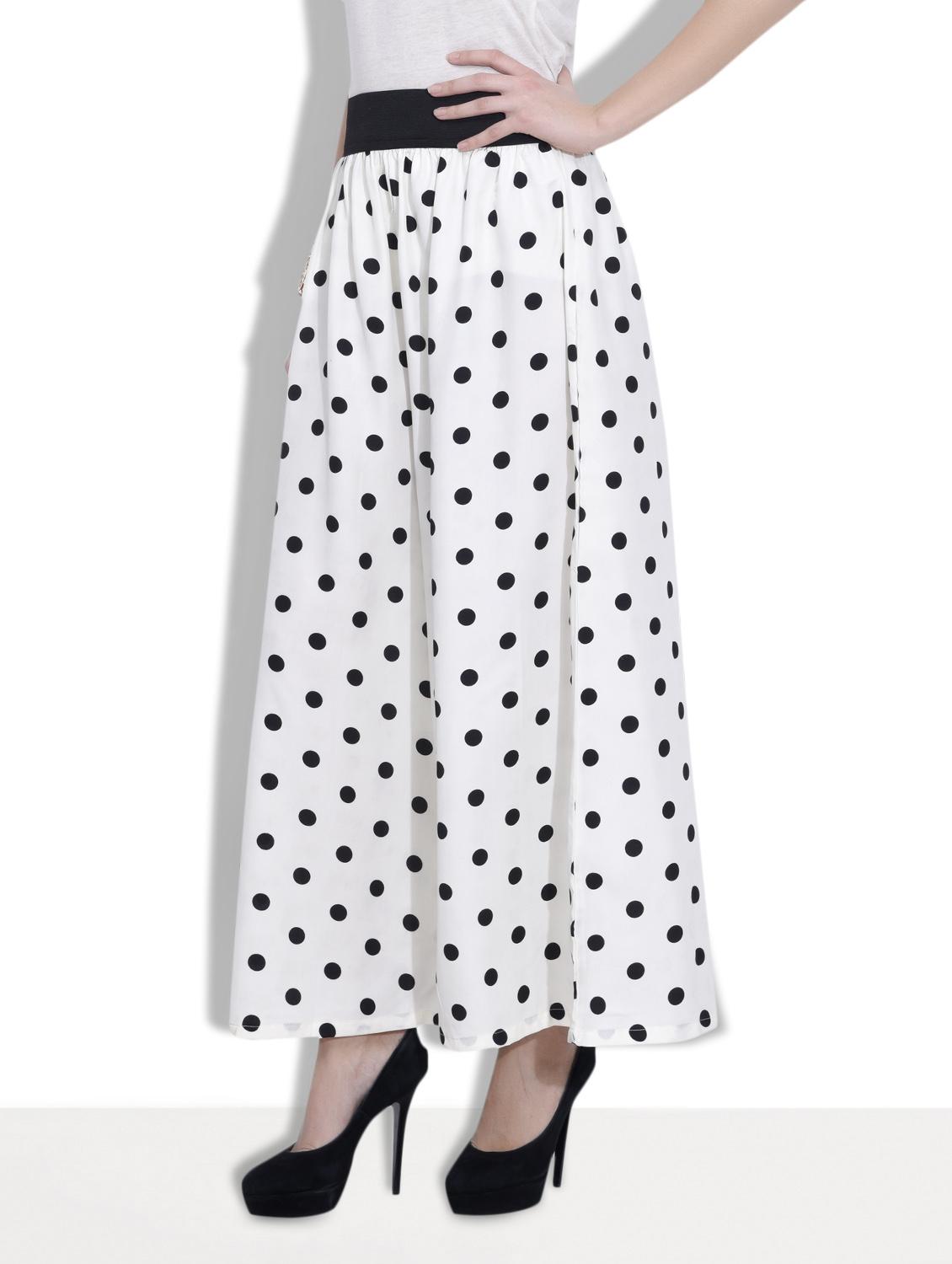 white polka dot polycrepe flared pants - 9633932 - Zoom Image - 2