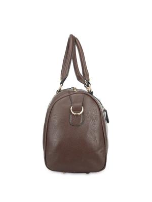 brown leatherette striped handbag - 9634085 - Standard Image - 5