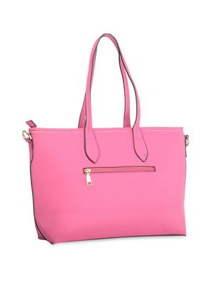 pink leatherette striped handbag - 9634099 - Standard Image - 2